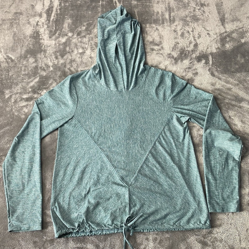 Eddie Bauer Hoodie Women's XS Pullover Green Drawstring Lightweight Long sleeve